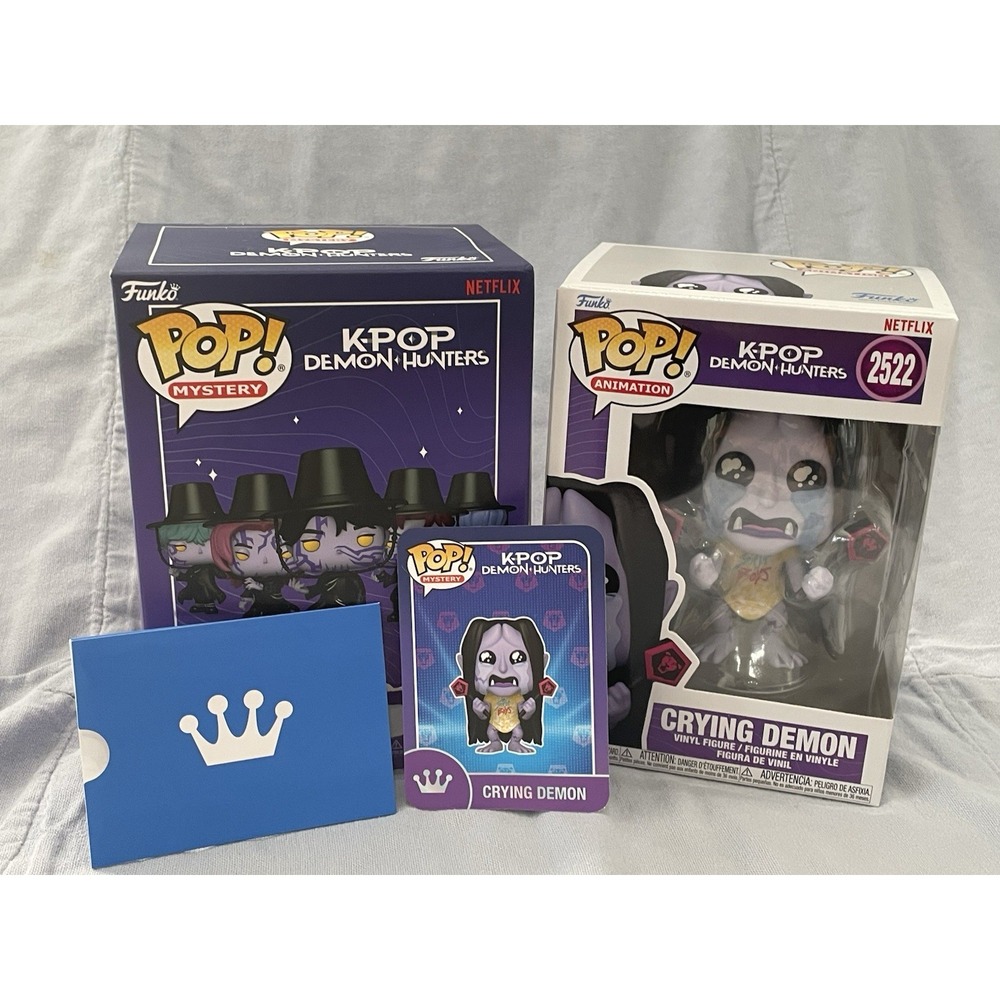 NEW Funko Pop! Mystery Kpop Demon Hunters Crying Demon Vinyl Figure #2522 & Card
